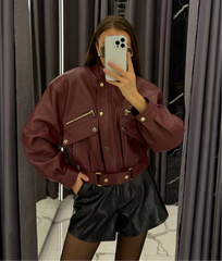 Bomber pockets jacket. Geaca bomber cu buzunare KALINKA FURS
