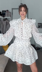 Olya pink polka dot dress