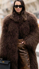 Natural Mongolian sheep fur, long