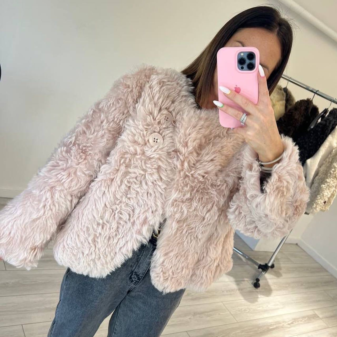 Tigrado Shearling Coat Mini. Blana naturana din oaie tigrado in varianta mini