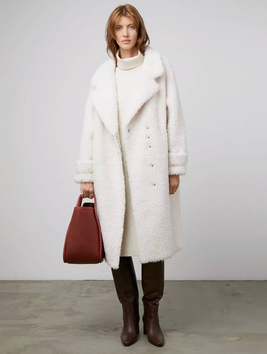White Casual Fur Coat KALINKA FURS