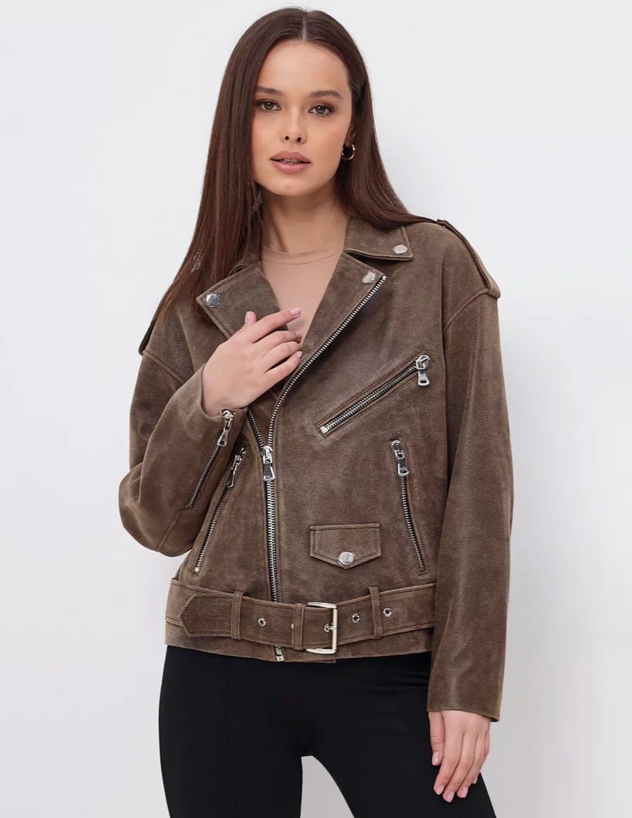 Oversized vintage jacket in brown. Jacheta oversized efect vintage maro