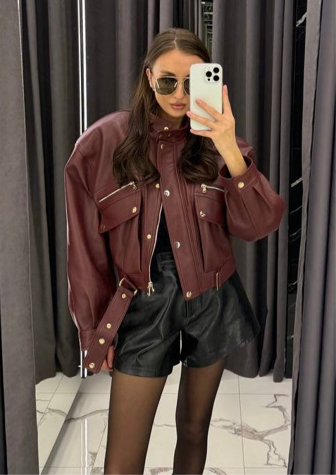 Bomber pockets jacket. Geaca bomber cu buzunare KALINKA FURS