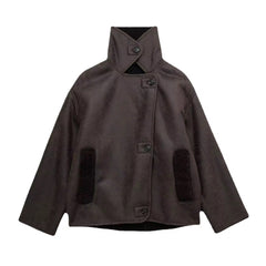 Brownie jachetă oversized tip shearling