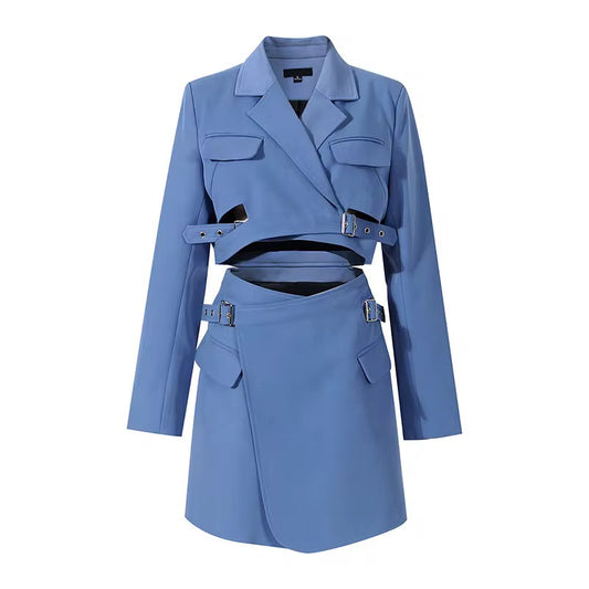 Paty crop jacket and skirt set