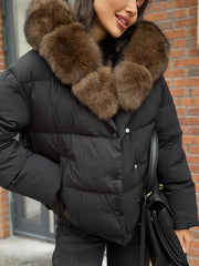 Nasty winter jacket with goose down and fox collar
