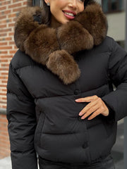 Nasty winter jacket with goose down and fox collar