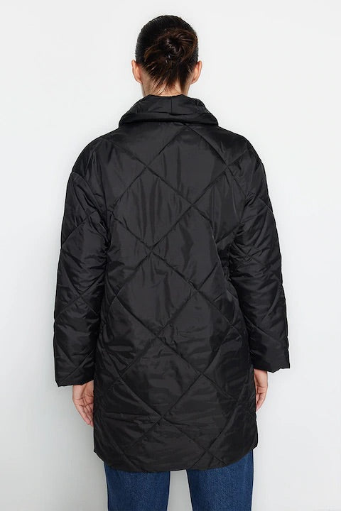 Oversized jacket with batting and quilted effect. Geaca cu vatelina si aspect matlasat