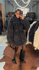 Rochy haină din blană naturala de oaie Tigrado