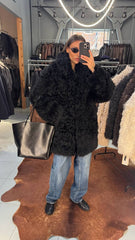 Rochy haină din blană naturala de oaie Tigrado