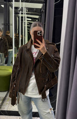 Leather suede jacket. Geaca din piele întoarsă KALINKA FURS