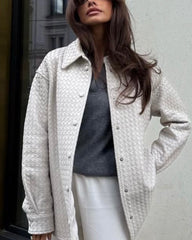 Camasa din piele naturală cu textură împletită