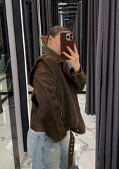 Leather suede jacket. Geaca din piele întoarsă KALINKA FURS