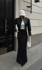 Leather Cropped Jacket. Geaca scurtă din piele KALINKA FURS