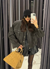 Oversized pockets jacket. Geaca oversized cu buzunare KALINKA FURS