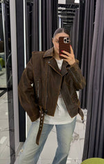 Leather suede jacket. Geaca din piele întoarsă KALINKA FURS
