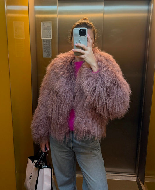 Mongolian in Pale Rose. Blana mongoleza roz pal KALINKA FURS