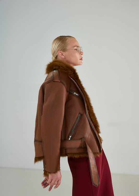 Cojoc din blană naturală de oaie toscana