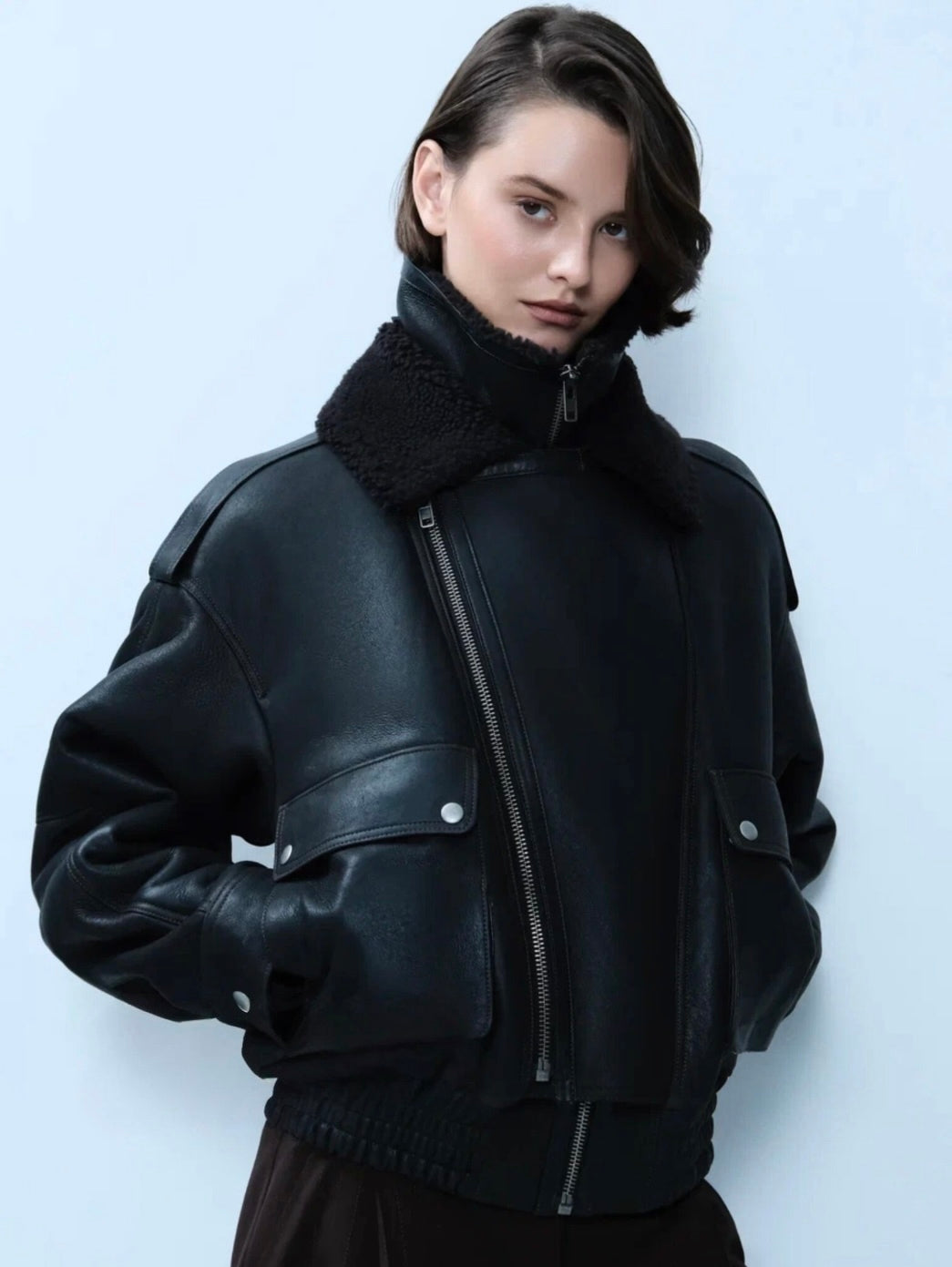 Uliana fur coat with double collar