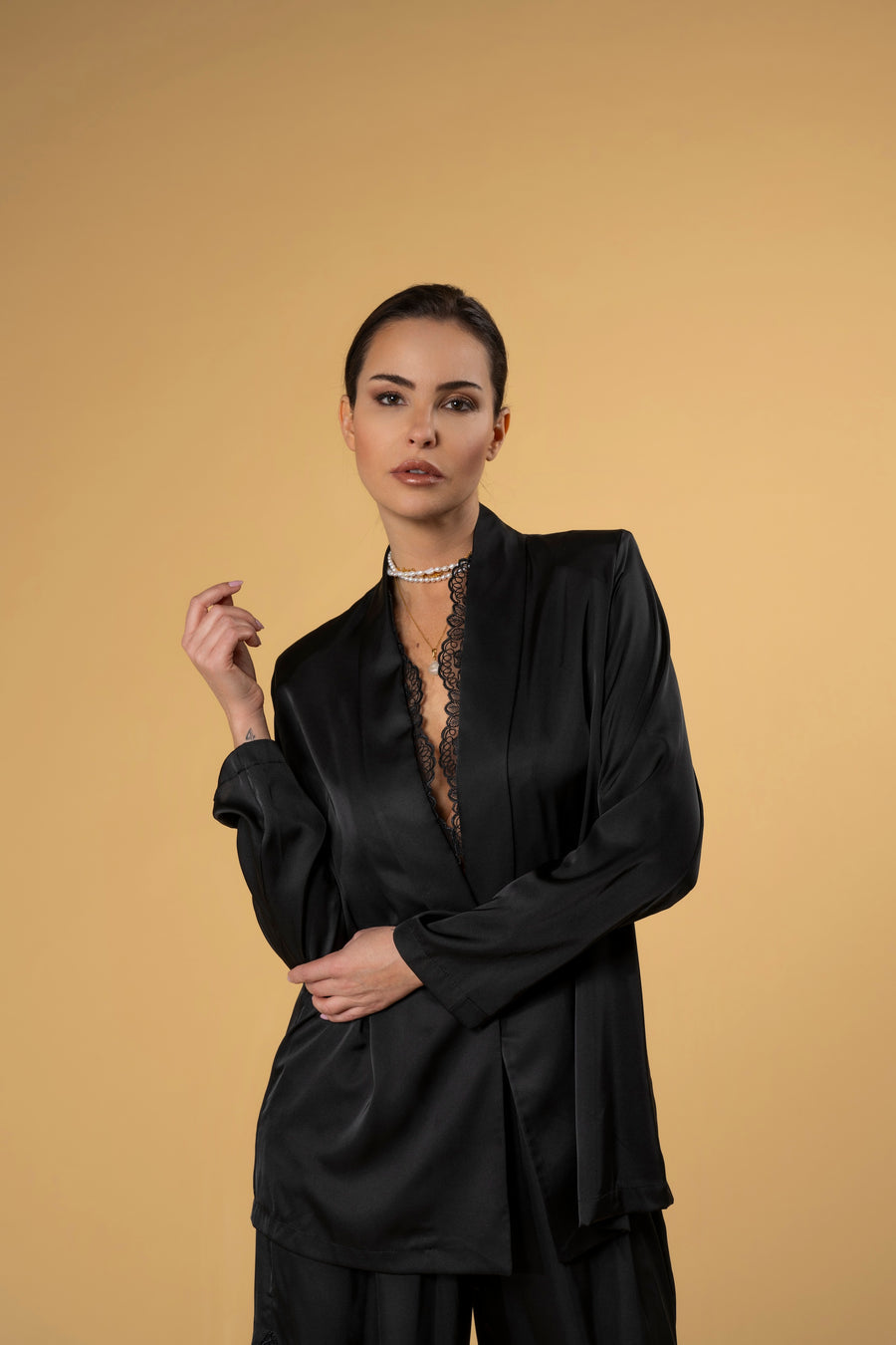 Lory bluză tip sacou cu dantelă KALINKA FURS
