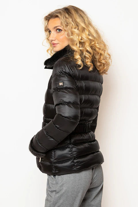 Gold effect jacket. Geaca matlasata cu efect lucios KALINKA FURS