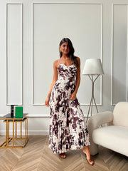 Lyra rochie cu print maro