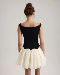 Luna rochie mini alb negru