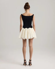 Luna rochie mini alb negru