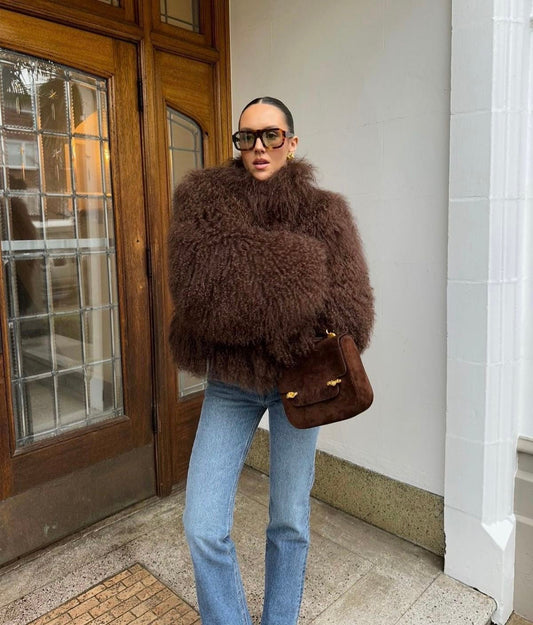 Mongolian Fur in Dark Brown. Blana mongoleza maro întunecat KALINKA FURS