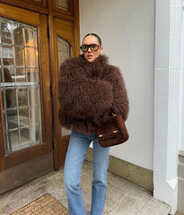 Mongolian Fur in Dark Brown. Blana mongoleza maro întunecat KALINKA FURS
