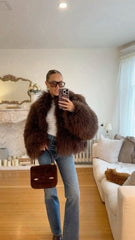 Mongolian Fur in Dark Brown. Blana mongoleza maro întunecat KALINKA FURS