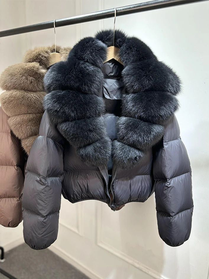 Nasty winter jacket with goose down and fox collar