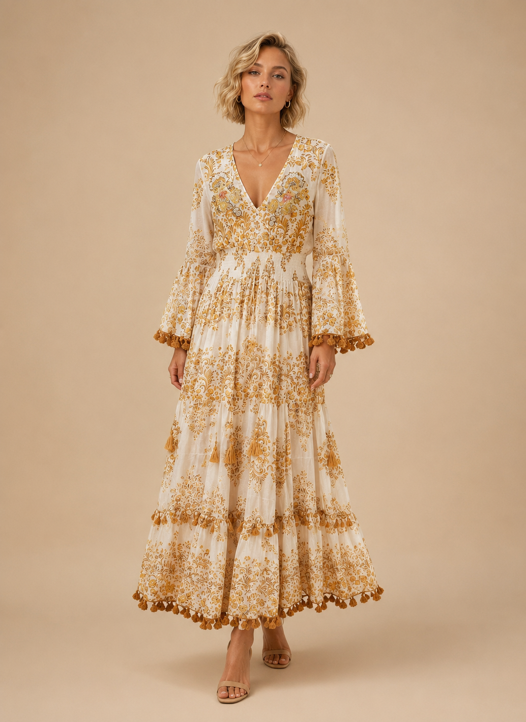 Rochie vaporoasă ajustată în talie