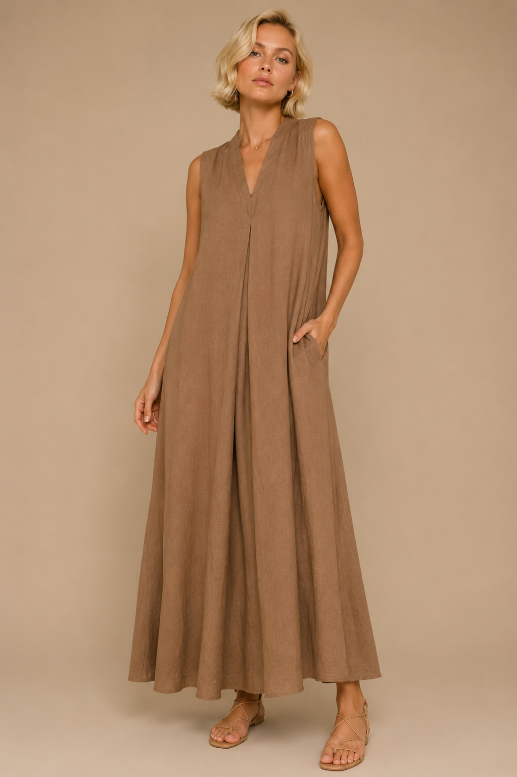Luna – Rochie Lungă din In 100%