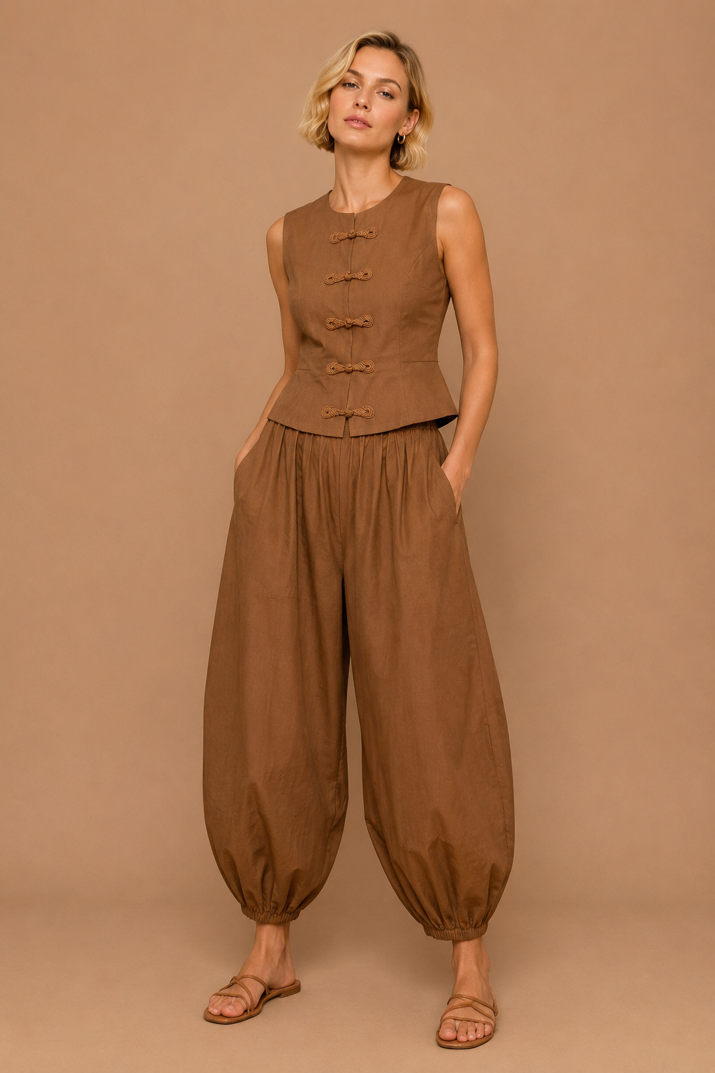 Compleu -Top si Pantaloni Balloon
