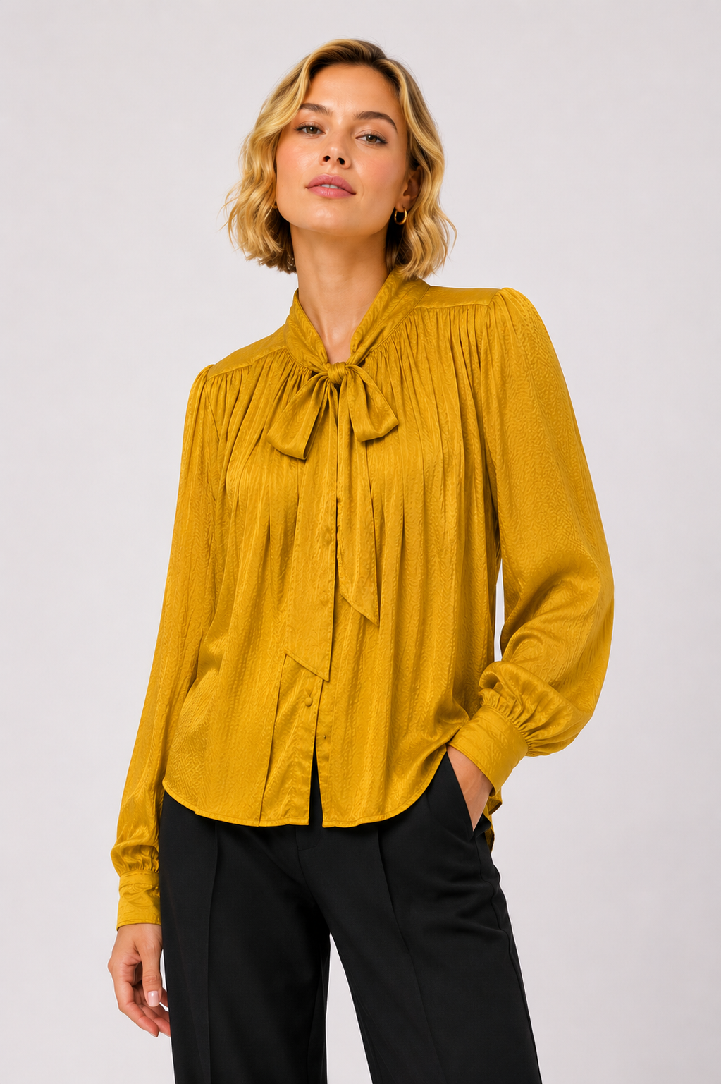 Bluză elegantă mustard, M