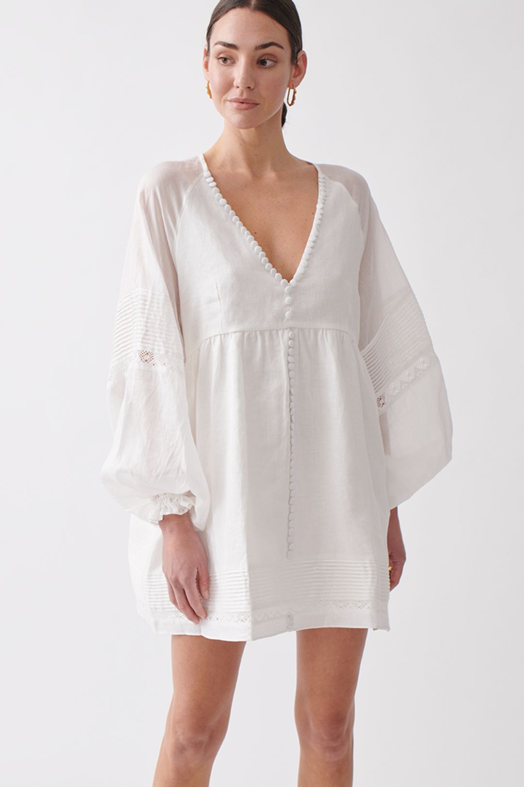Joslin rochie albă din bumbac