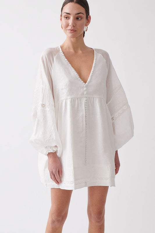 Joslin rochie albă din bumbac