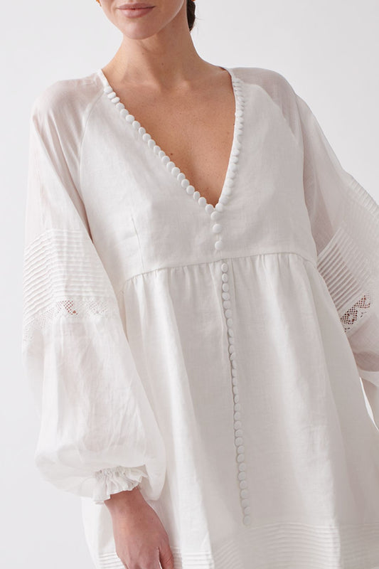 Joslin rochie albă din bumbac