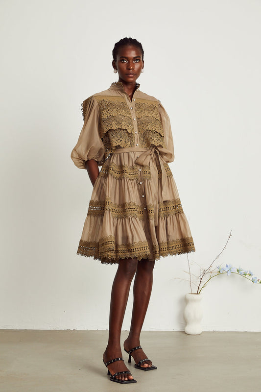 Giovana Rochie midi cu dantelă