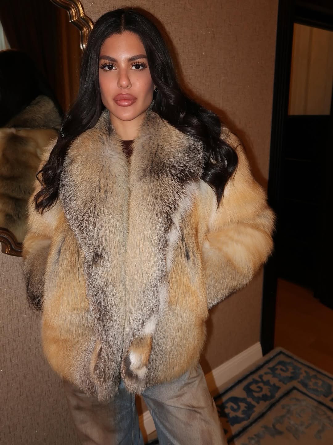 Adelina blană naturală din vulpe aurie