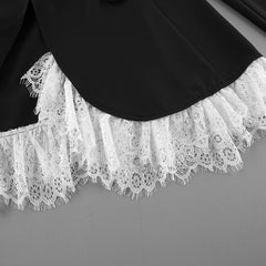 Sacou pe talie cu detalii din dantela