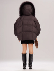 The Puf jacheta de iarnă cu puf și guler de blană
