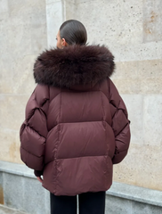 The Puf jacheta de iarnă cu puf și guler de blană