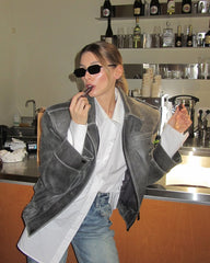 Oversized vintage effect jacket. Geaca cu efect vintage KALINKA FURS