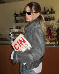 Oversized vintage effect jacket. Geaca cu efect vintage KALINKA FURS
