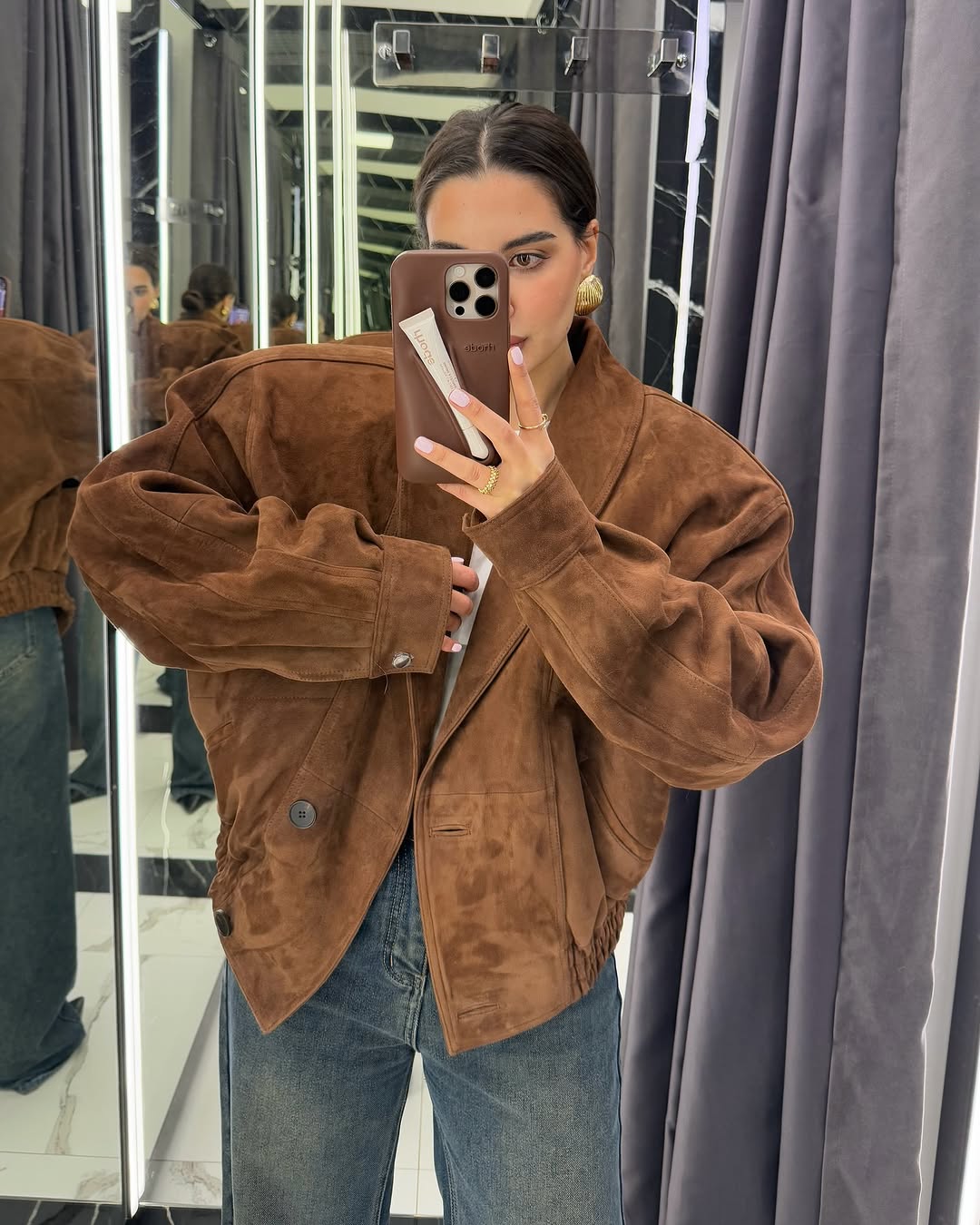 Old vintage suede jacket. Geaca din piele întoarsă efect old vintage KALINKA FURS