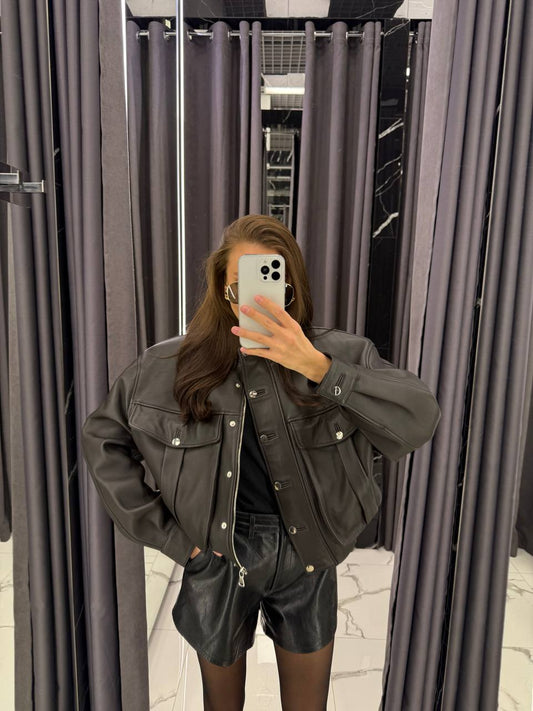 Oversized pockets jacket. Geaca oversized cu buzunare KALINKA FURS