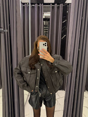 Oversized pockets jacket. Geaca oversized cu buzunare KALINKA FURS
