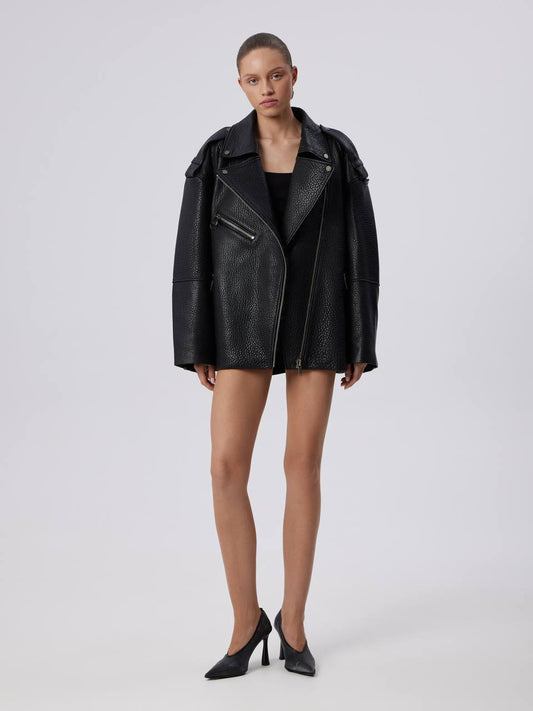 Win Win Jacket Textured Leather. Win Win Jacket din piele texturată KALINKA FURS